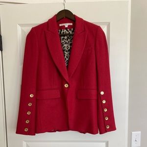 Red with leopard satin lining